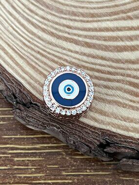Pandora Evil Eye Rose Gold Plating Bead S925 Silver Charm